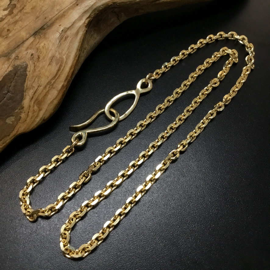 [新品] K18オリジナルフック付チェーン(太角タイプ）