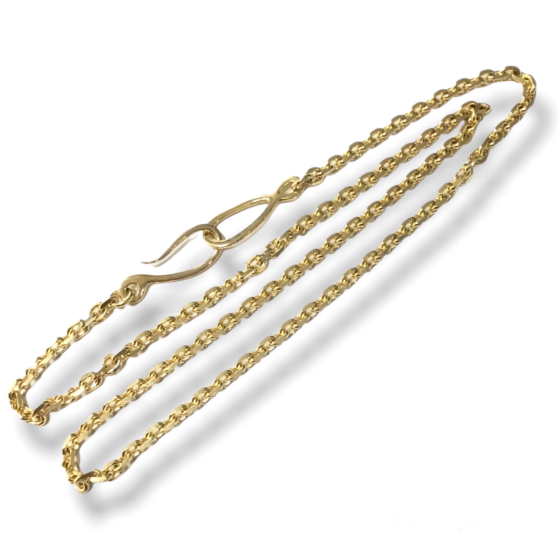 [新品] K18オリジナルフック付チェーン(太角タイプ）